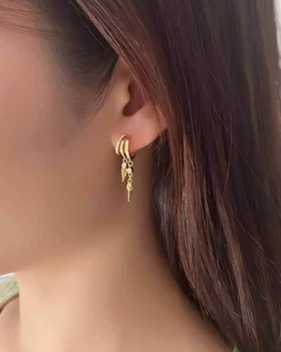 S925 Sterling Silver Double-Layer Zircon Earrings