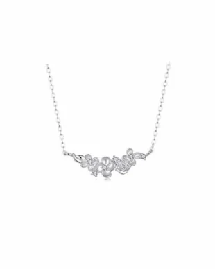S925 Sterling Silver Floral Pendant Necklace
