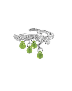 S925 Sterling Silver Original Green Grape Zircon Ring