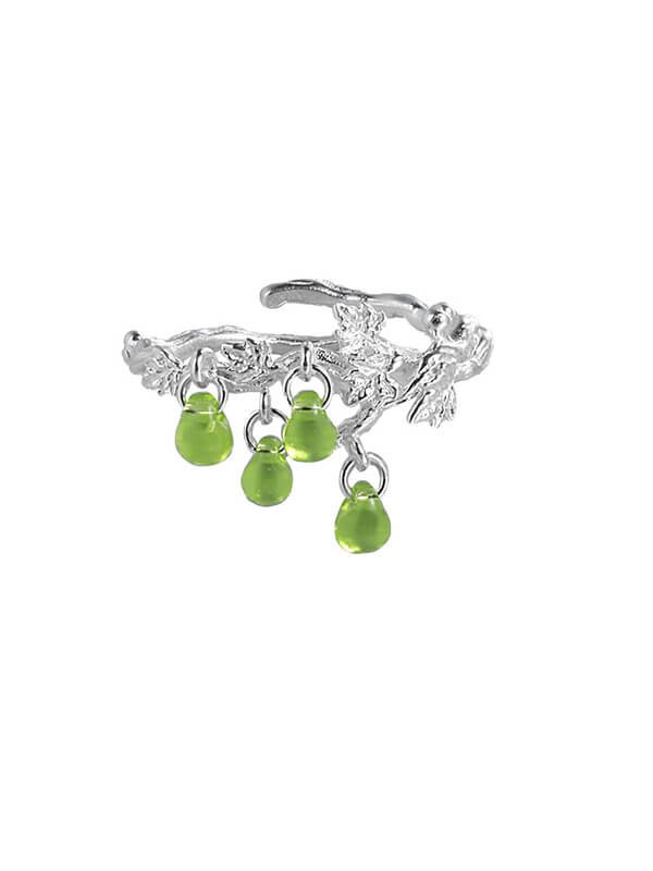 S925 Sterling Silver Original Green Grape Zircon Ring 1