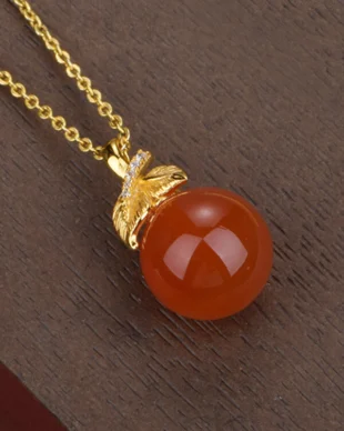 S925 Sterling Silver Pendant with Natural Agate