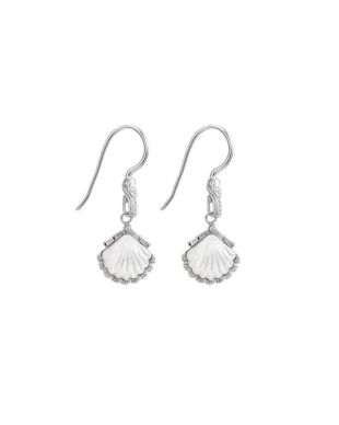 S925 Sterling Silver Shell Fan-Shaped Earrings