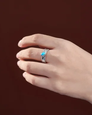 S925 Sterling Silver Turquoise Ring (Unisex)