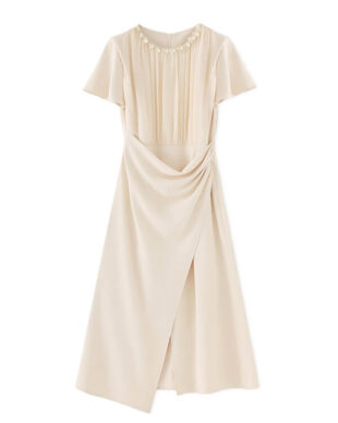 Sequin Fitted Dress with Front Slit