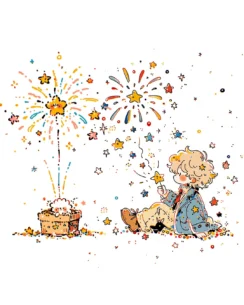 Setting Off Fireworks Perler Bead Pattern – New Year Celebration Design 4 images