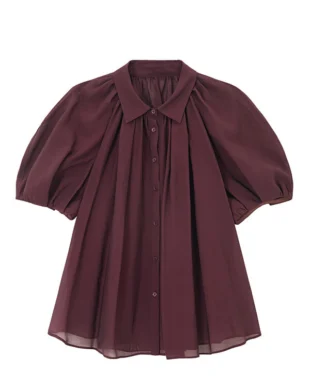 Sheer Puff Sleeve Shirt