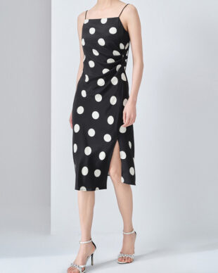 Silk Polka Dot Slip Dress