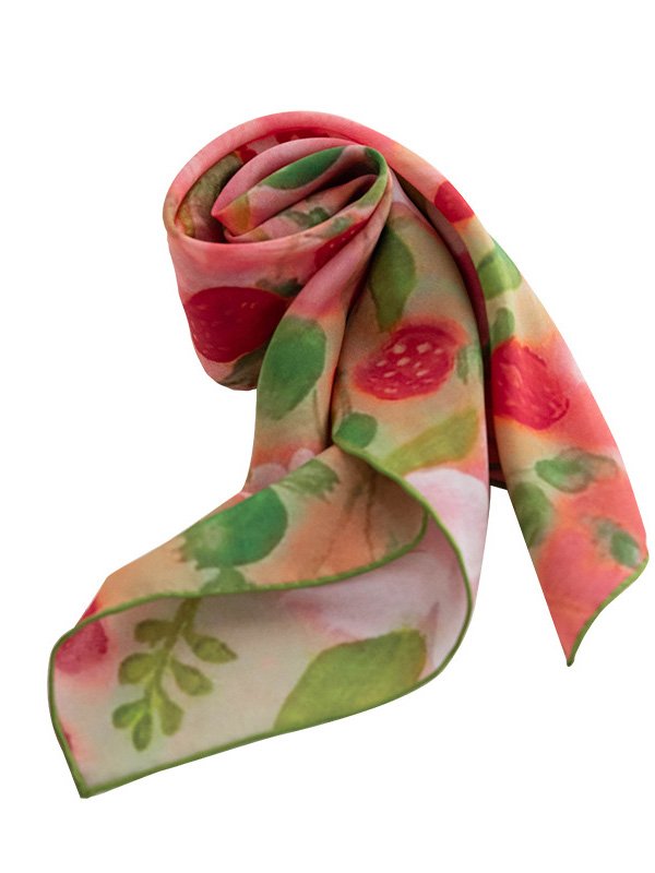 Silk Raspberry Scarf 1
