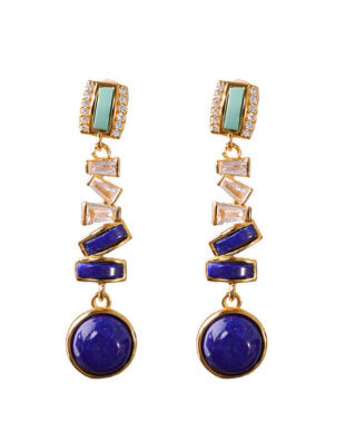 Silver Plated Lapis Lazuli Turquoise Earrings