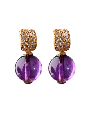 Silver-plated Amethyst Earrings