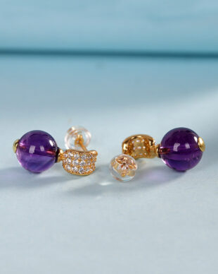 Silver-plated Amethyst Earrings