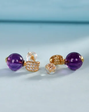 Silver-plated Amethyst Earrings