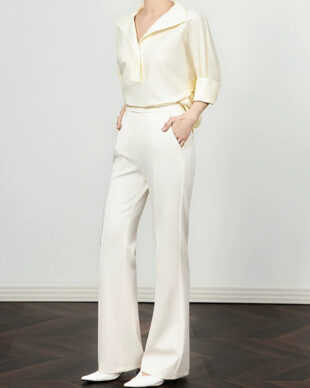 Slim-Fit Flared Tailored Trousers