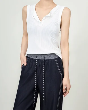 Solid Sleeveless Knit Vest