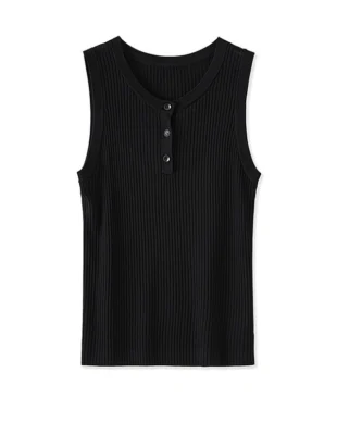 Solid Sleeveless Knit Vest