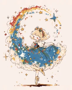 Spring Dance Perler Bead Pattern – Dancing Girl Fuse Bead Design 2 images