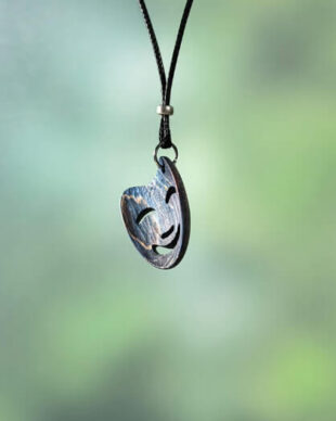 Stabilized Wood Hand Carved Mask Necklace