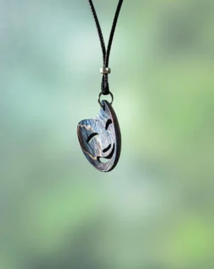 Stabilized Wood Hand Carved Mask Necklace