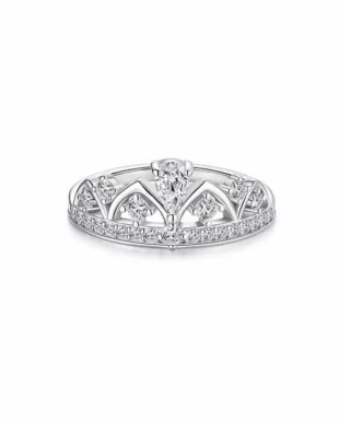 S925 Sterling Silver Crown Zircon Ring