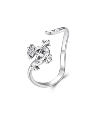 Sterling Silver Cross Lucky Snake Ring