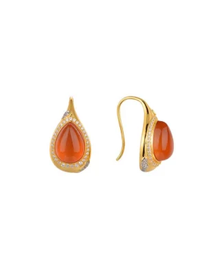 Sterling Silver Earrings with Agate Zirconia