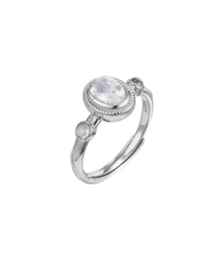 Sterling Silver Oval Moonstone Ring