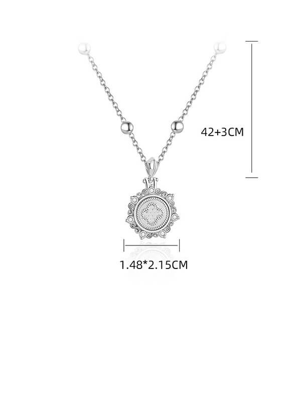 Convertible Clover Necklace - Sterling Silver Pendant Bracelet Choker Hair Chain Multi-Wear