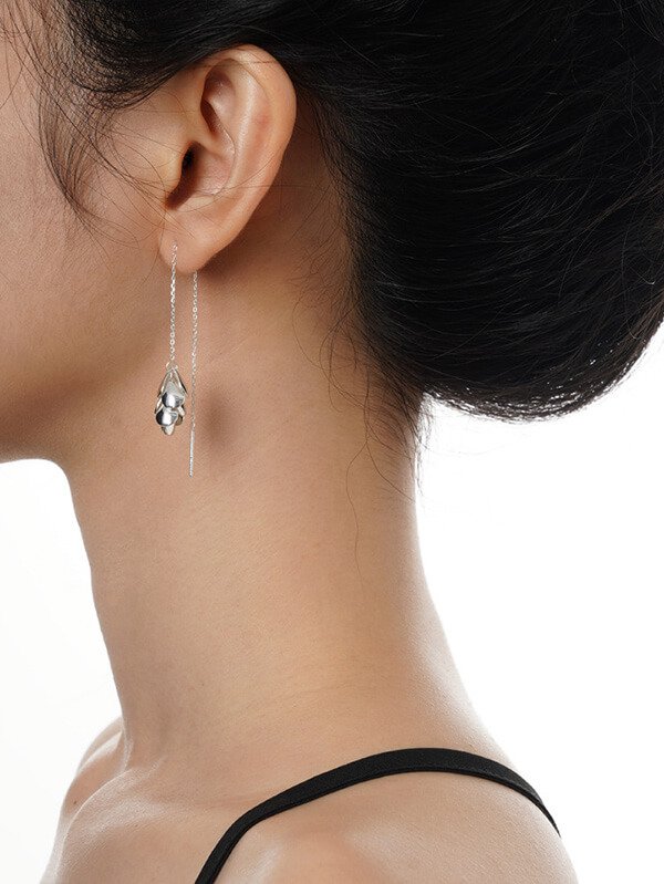 Traceable Sterling Silver Threaders - Liquid Drape Movement Lightweight Sculpture