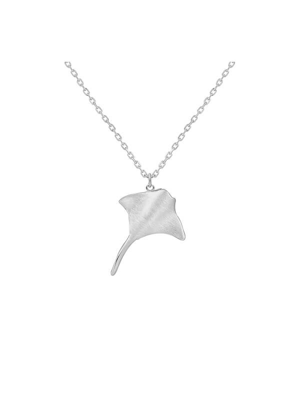 Neural-tactile stingray necklace - matte silver dendritic patterning with pressure-sensitive flexion