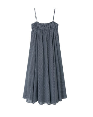 Striped Ruffled Tube Top Dress