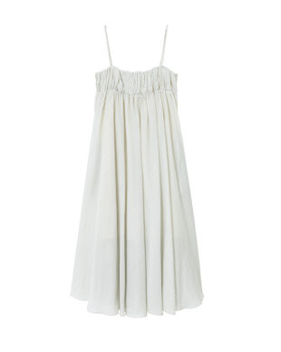 Striped Ruffled Tube Top Dress