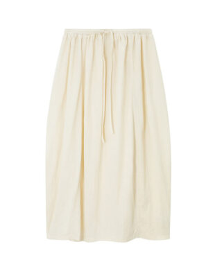 Structured Linen Midi Skirt