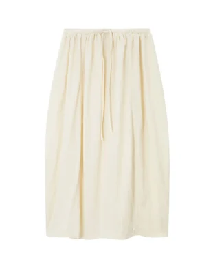 Structured Linen Midi Skirt