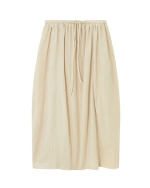 Structured Linen Midi Skirt
