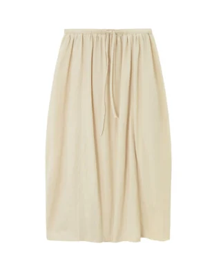 Structured Linen Midi Skirt