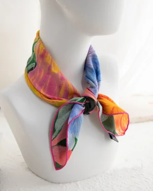 Summer Night Oil Painting Silk Scarf