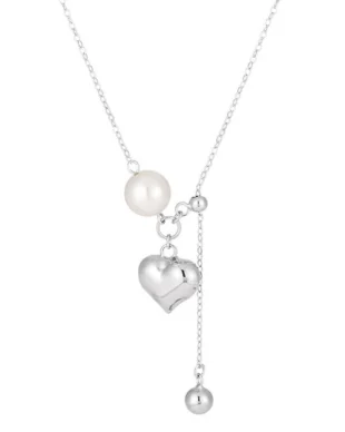 Bead Heart Sterling Silver Necklace