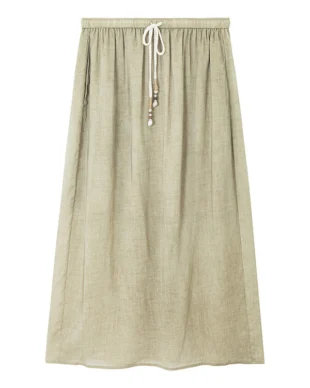 Tencel Beaded Back Slit Skirt