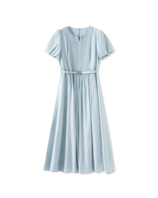 Tencel-Linen Blend Waist-Defining Dress