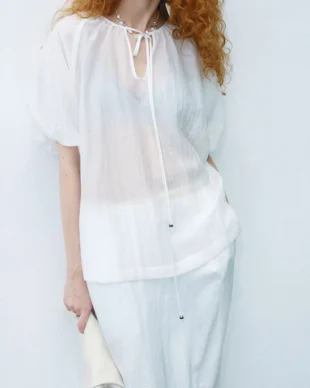 Tencel Puff Sleeve Top