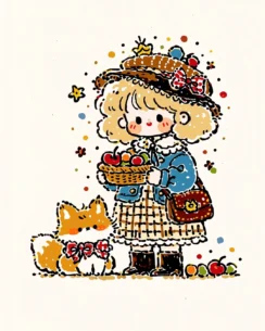 The Girl's Skirt and the Fox – Fairy Tale Perler Bead Pattern 5 images