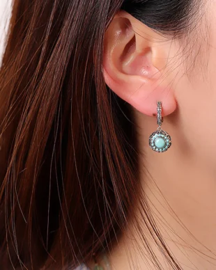 Turquoise Vintage Silver Earrings