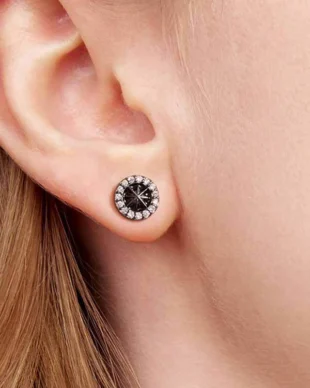 Unisex Original S925 Sterling Silver Black-Plated Star Earrings