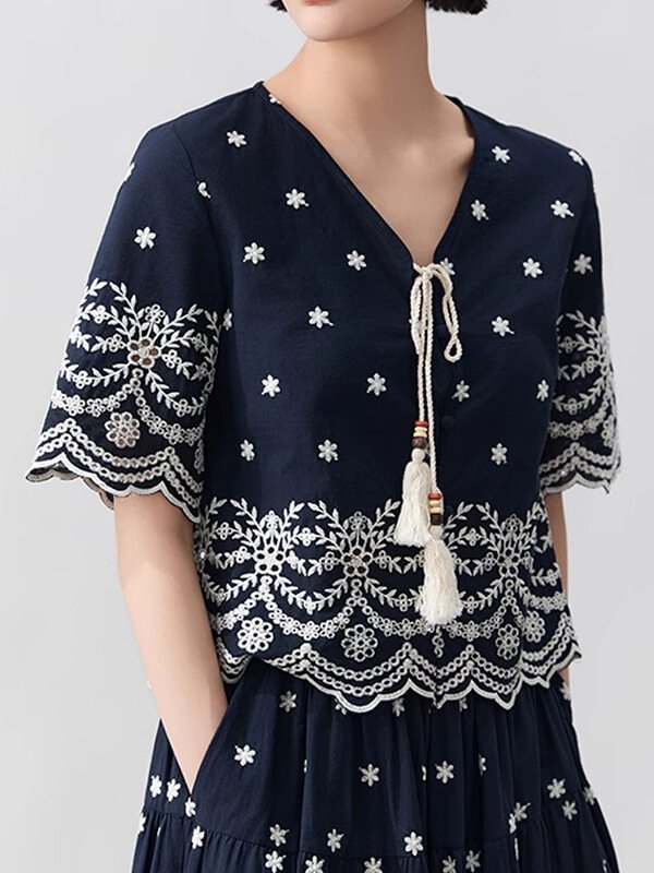 Grounding Crystal Vacation Set - Tourmaline Infused Embroidered Yoga to Dinner Outfit