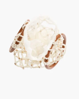 Wedding Emergency Beaded Purse - Vintage Openwork Clutch with Hidden Stain Remover & Phone Slot