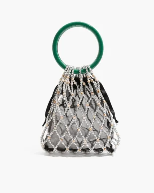 Wedding Emergency Beaded Purse - Vintage Openwork Clutch with Hidden Stain Remover & Phone Slot