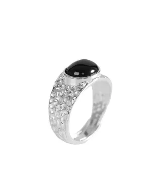 Vintage Black Onyx Ring in Sterling Silver