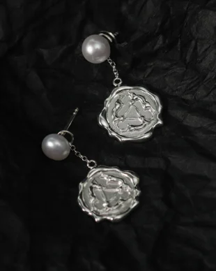 Vintage Bronze-Gold Coin Earrings