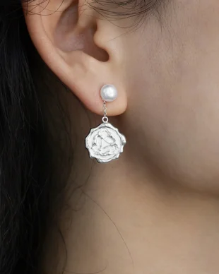 Vintage Bronze-Gold Coin Earrings