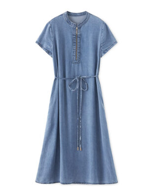Vintage Tie-Waist Denim Dress